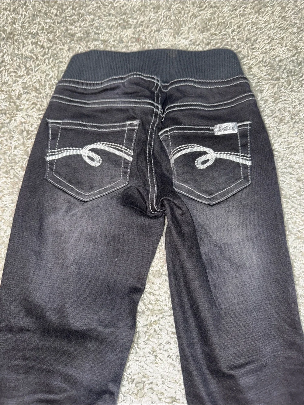Justice Black Skinny Jeggings with Contrast Stitching (7)